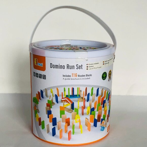 Viga Colorful Wooden Domino Run Set 116 Pcs New Sealed - Picture 11 of 16